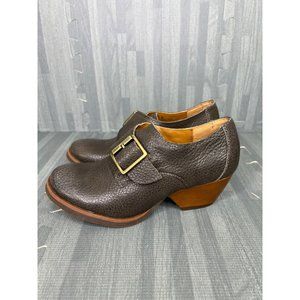 Korks by Korks Ease Monk Strap Leather Booties Women Size 6 Slate Grey Chunky